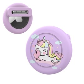 Airtag Holder for Kids Hidden Case, Cute Cartoon Airtag Tracker for Kid, AirTag Hidden Kids Holder with Invisible Pin, Anti Lost, for Children, Elderly, Luggage, Clothing