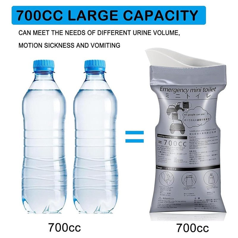 Daiilg Disposable Emergency Urinal Bag,20Pack Portable Camping Pee Bags, Travel