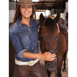 TYWestyles Belt Buckles for men women - Western Cowboy Belt Buckle American Flag and Eagle Belt Buckle (Silver Gold Eagle Buckle, Medium)