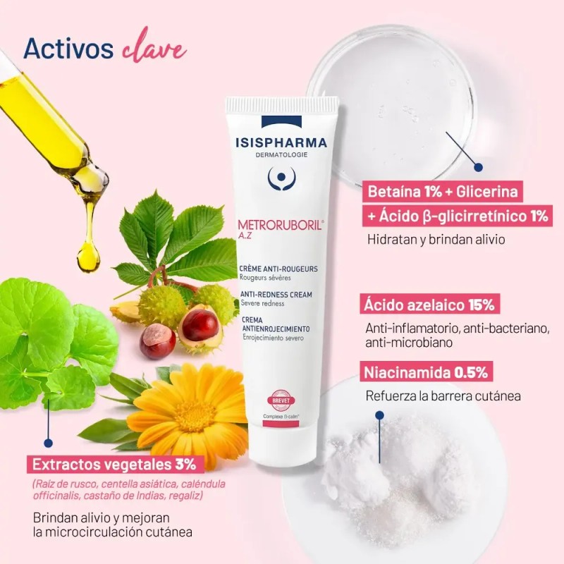 Isispharma Metroruboril Az 30ml Crema Anti Enrojecimiento Severo Piel Sensible