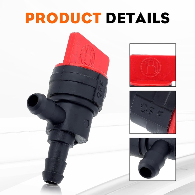 HIPA (Pack of 2) 1/4" 90 Degree Fuel Shut Off