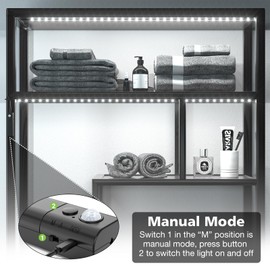 WOBANE LED Closet Light Motion Activated, Battery Powered LED Strip,Stick-on Anywhere Homelife Motion Sensor LED Light,Rechargeable Night Light for Closet Hallway Stairway 6.56ft,6000K White,Black