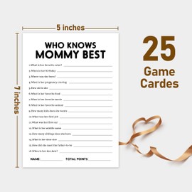 Rustic Minimalist Theme Gender Neutral Cards Baby Shower Games - 25 Who Knows Mommy Best Games - Gender Reveal & Baby Announcement Party Supplies-(B20)