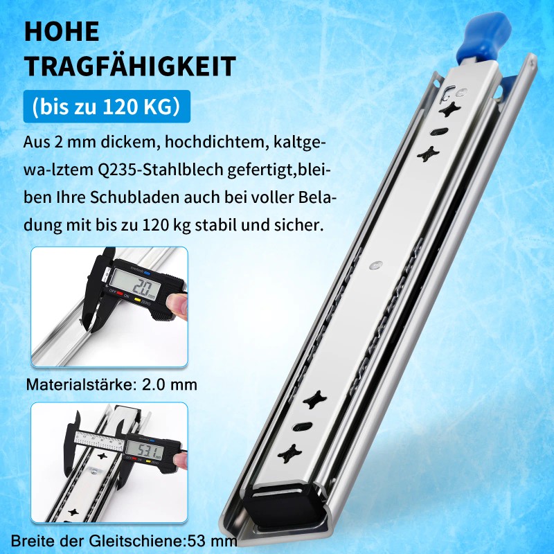 YENUO Heavy Duty Industrial Design Cold Rolled Steel Drawer Slides