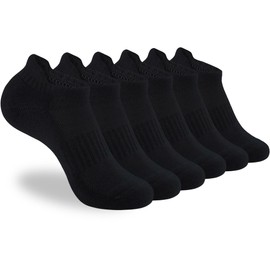 ATBITER Black Ankle Socks Women's With Cushioned Athletic Running No Show Low Cut Tab Socks 6-Pairs