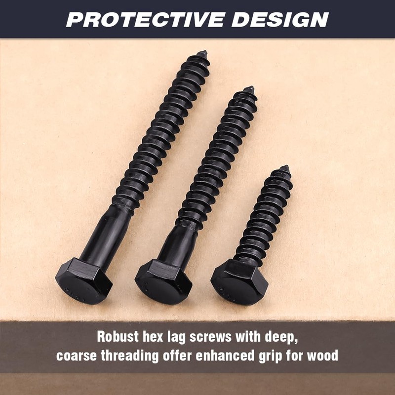 6-Sets 1/2 x 5 Hex Lag Screws and 1/2" ID