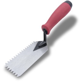 MARSHALLTOWN QLT V Notched Margin Trowel, Flooring and Tiling, Soft Grip Handle, 5 x 2 Inch, MT79
