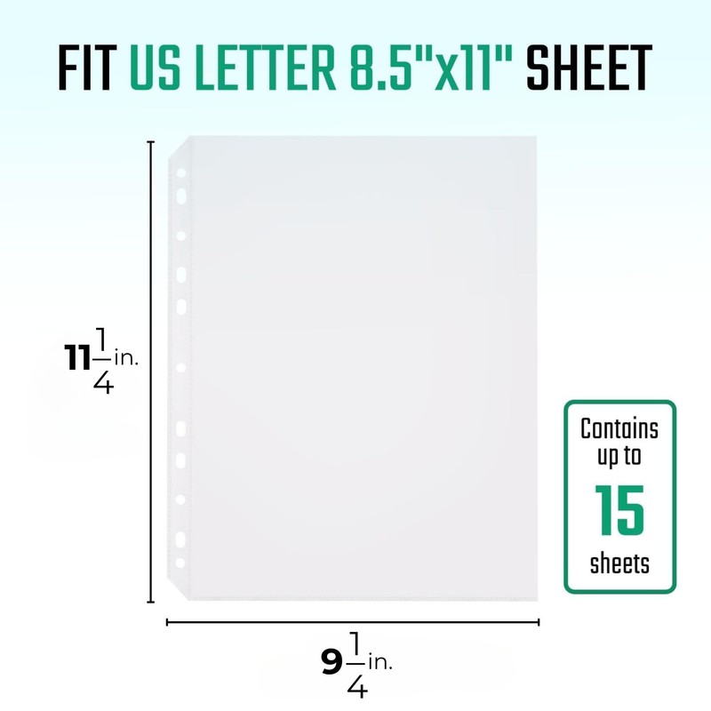 FLEXOFFICE 100 Pack, Heavy Duty Sheet Protectors 8.5 x 11,