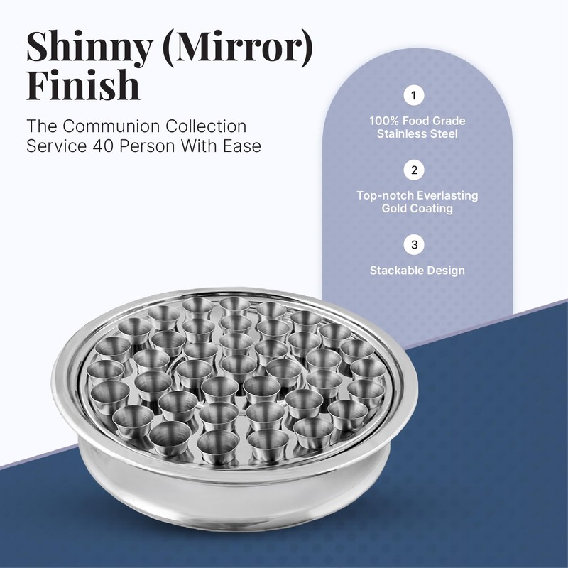 Communion Ware | Stackable Communion Tray with 40 Cups for