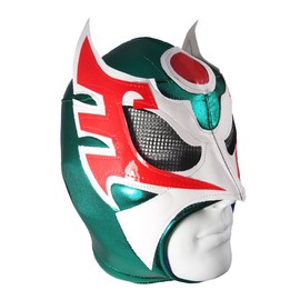 ULTIMO GUERRERO Adult Lucha Libre Wrestling Mask (pro-fit) - Green/White/Red