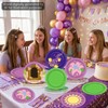 60PCS Halloween Birthday Party Supplies 7In Purple Sun Dessert Paper