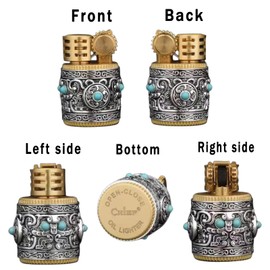 MYCHUS Vintage Candle Lighter, Cool Antique Refillable Kerosene Soft Flame Lighters for Candles, Unique Gift for Men