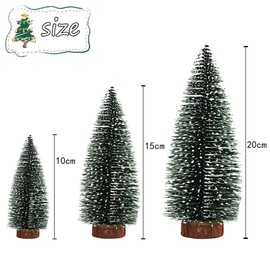 YINZZTRY Mini Christmas Tree, Artificial Miniature Christmas Tree, Mini Green Christmas Tree, Lifelike Christmas Tree with Snow Effect for Table Decoration, DIY Christmas Decoration, Shop Window, Pack