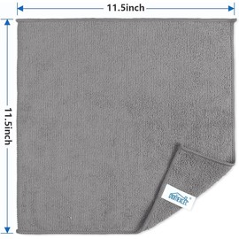 HOMEXCEL Grey Cleaning Rags 5 Pack, Highly Absorbent Microfiber Cleaning Cloth for Kitchen, Lint Free, Scratch-Free, Reusable Microfiber Towels for House,