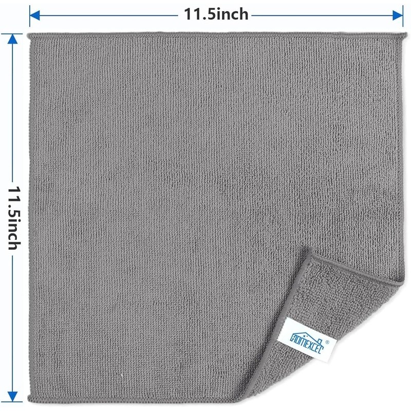HOMEXCEL Grey Cleaning Rags 5 Pack, Highly Absorbent Microfiber Cleaning