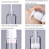 Airless Pump Bottle, 4.6 inch Vacuum Dispenser, Transparent Cap, Refillable