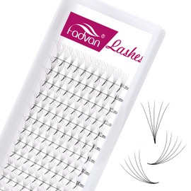 Fadlash (5D-0.07-D-(8-14) Volume Eyelashes Pre-Fanned 5D Pre-Made Russian Eyelash Extension Volume Bouquet 0.07 D Curl 8-14 mm Mix Short Handle Natural Volume Eyelashes