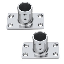 Boat Hand Rail Bases 316 Stainless Steel 90° Rectangular – Marine-Grade Fittings for 1" Tubes – Heavy Duty, with Installation Hardware Pack of 2