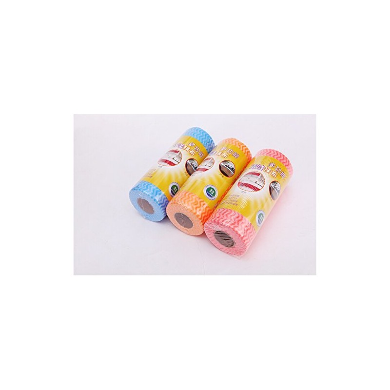 Roll of 50pcs Multipurpose Non-Woven Fabric Nonstick Wiping Rags House
