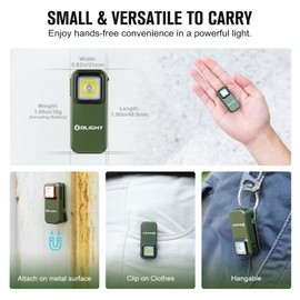 OLIGHT Oclip Max 300 Lumens Compact EDC Clip-on Light Equipped with Spring Clip Magnetic Base Suitable for Hiking, Reading and Outdoor (OD Green)