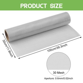 WENRERO Wire Mesh 304 Stainless Steel Fine Mesh 30 Mesh Rabbit Mesh Fine Mesh 30 cm x 100 cm Metal Mesh Fine Mesh Vole Mesh for Protective Nets Garden Nets (1 Sheet)