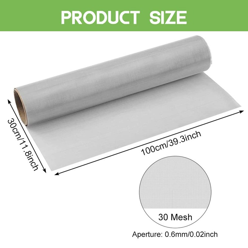 WENRERO Wire Mesh 304 Stainless Steel Fine Mesh 30 Mesh