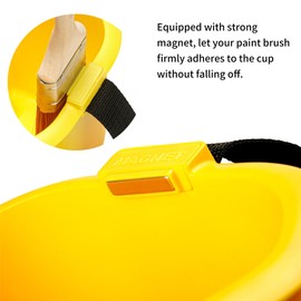 Voomey 18 Pcs Paint Bucket Hand Held, Paint Cup 4 Inch, Paint Brush, Integrated Magnetic Brush Grip, Suitable for Decoration, Repairs, Small Paint and Coating Projects