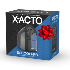 X-ACTO Pencil Sharpener, School Pro Electric Pencil Sharpener, With Six Size Dial, XL Shavings Bin, Black, 1 Count - Heavy Duty, Teacher and School Supplies