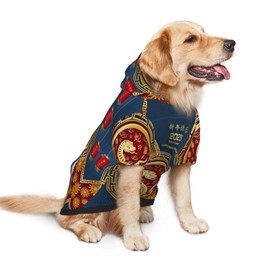 Year of The Snake 2025 Happy Chinese New Year 2025 Dog Hoodies Medium Large Dog Pullover Sweatshirt Pet Clothes Dogs Coat Sweatshirt Jacket for Cats Medium