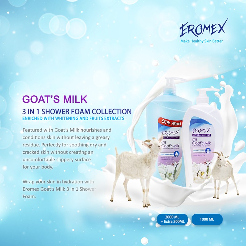Eromex 3 in 1 Shower Foam Goat's Milk + Enriched