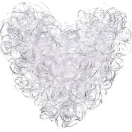 JSBelle Lazos de goma elásticos del pelo lazos, Paquete de 2000 bandas elásticas suaves para el cabello, para niñas bebés (Transparente)