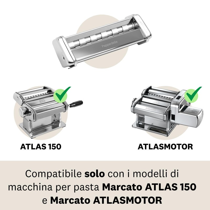 Marcato AC-150-PAPL Accessories Pappardelle for Atlas 150 Pasta Machine, Chrome-Plated