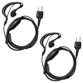 Akoree 2-Pack G-Shape Clip Ear Piece Walkie Talkie Headset 2 Pin Headset Earpiece with Mic PTT for Midland LXT118 GXT1000VP4 LXT500VP3 LXT600VP3 LXT380