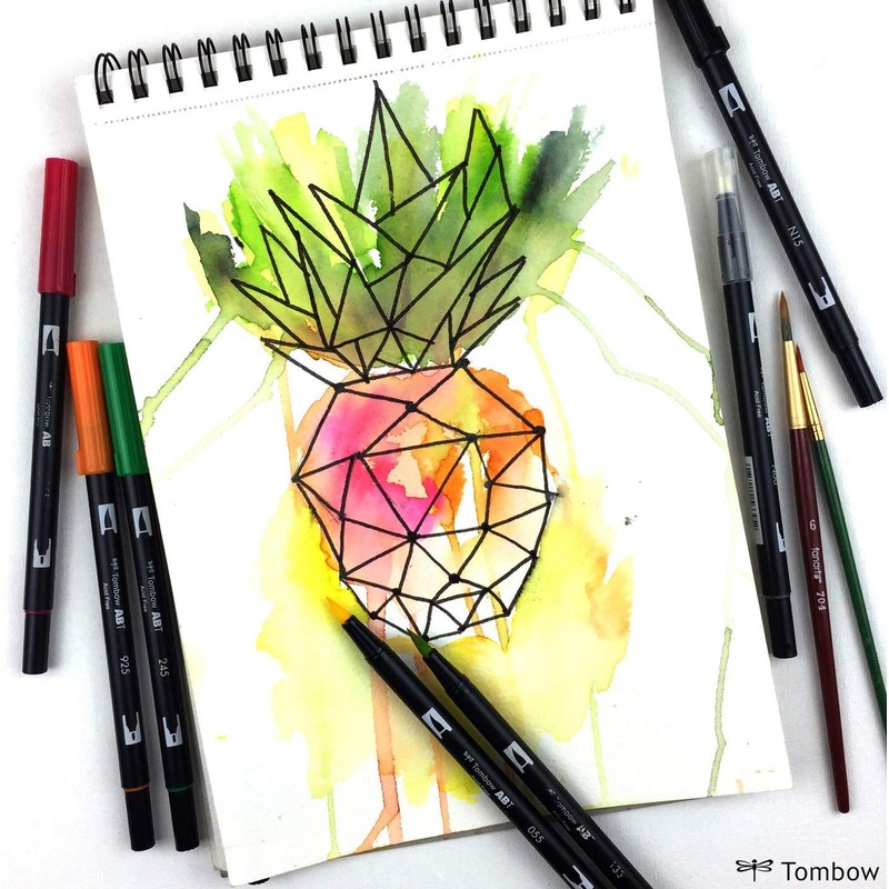 Tombow ABT-12P-4, Water-Based ABT Dual Brush Pen with Two Tips,
