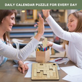 Calendar Puzzle - Daily Calendar Puzzle Wooden,365 Days Date Puzzle,Puzzle Advent Calendar for Adults
