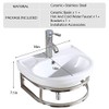 Kelendle 16" Small Ceramic Sink with Faucet and Bracket Wall