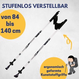 Best Sporting Nordic Walking Poles Women and Men I Adjustable 84 to 140 cm I Trekking Poles Extendable Ultralight I Telescopic Hiking Poles I Nordic Walking Poles Men