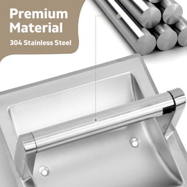 Brushed Nickel Recessed Toilet Paper Holder for Large Rolls - Pivoting Black Wall-Mounted Stainless Steel Toilet Paper Holder, in-Wall Bathroom Tissue Roll Dispenser with Modern Brushed Nickel Finish