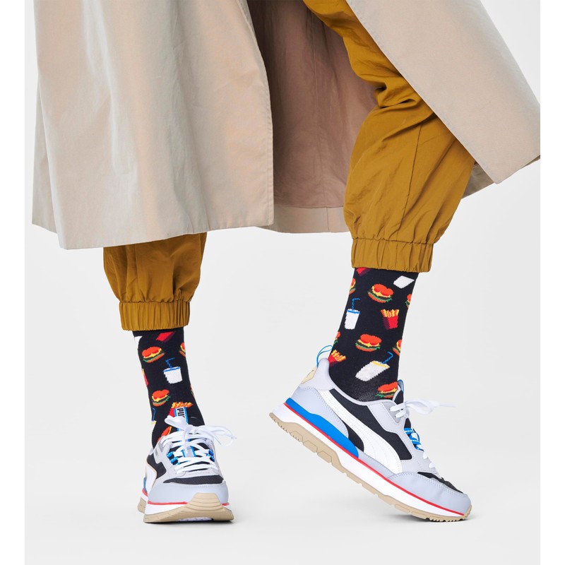 Happy Socks Funny Hamburger Socks - Colourful Cotton Socks for