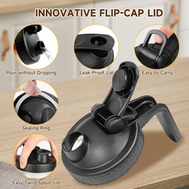 Breast Milk Pitcher Jug Glass Mason Jar Airtight Pitcher with Pour Spout Handle for Breastmilk, Iced Tea, Ice Drinks Storage Container (Gray, 64oz)