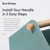 BLUE GINKGO Large Storage Basket – Plastic Caddy with Wooden