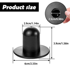 SUBTAVIK 4 Pieces Pool Plug Stopper, Replacement Pool Wall Plugs Swimming Pool Filter Pump Strainer Hole Plug Stopper Compatible with Intex and Bestway (Black, Long)