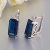 CiNily 925 Sterling Silver Hoop Earrings for Women, Navy Blue