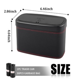 YGDMD Car Trash Can with Lid,Press-Top Car Trash Bin with 30PCS Cars Trashs Bags,Multi-Function & Small Cars Garbage Can with Suspension Design for Storaging Garbage Fits 4.7 Gal