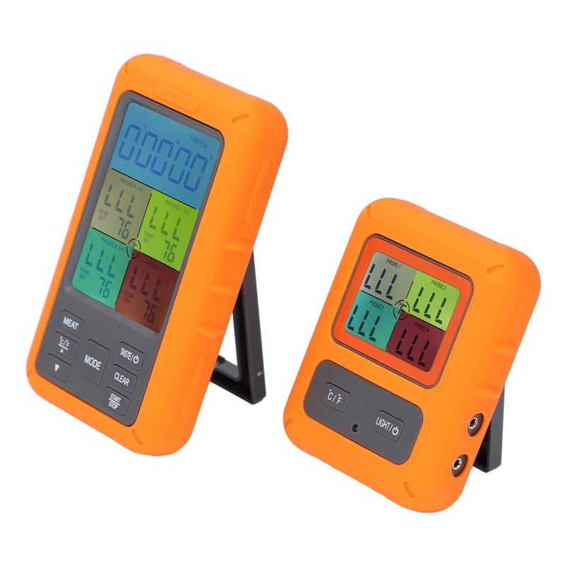 Meat Temperature Probe Smart Wireless LCD Display 4 Probes Grill