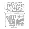 GLOBLELAND Cutting Dies with Cat Theme, Multiple Musical Instruments, Metal