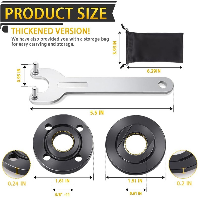 9PCS Angle Grinder Nut Angle Grinder Flange Wrench, Premium Flange