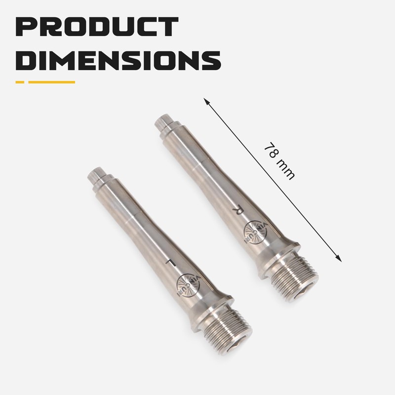 Vincuriselect Ultralight GR5 Titanium Pedal Axle Pack with Installation Kit