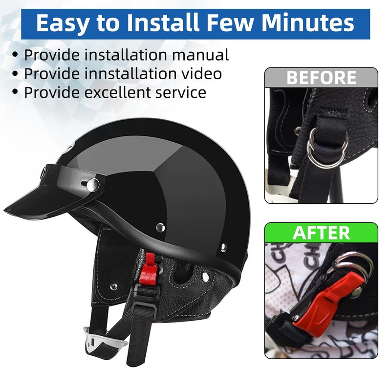 URLWALL 2pcs Helmet Quick Release Buckle Replacement Kit, All Stainless