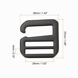 QUARKZMAN Pack of 4 20 mm / 0.79 Inch Metal G-Hook Strap Fasteners Adjustable Flat Tri-Glide Slider Buckles for DIY Backpack Strap Backpack Buckle Webbing Dark Grey